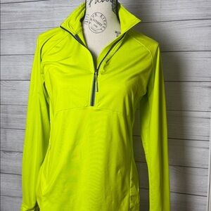 Athleta Safety Yellow Quarter-Zip Pullover Size Small